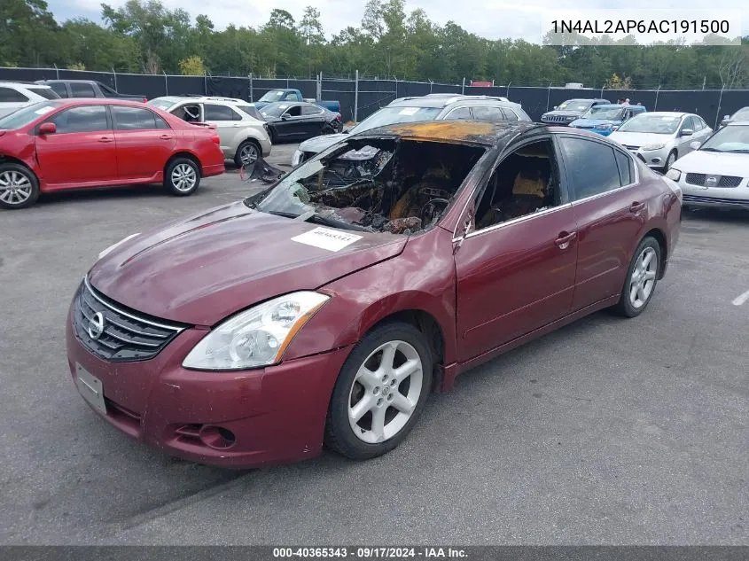 2010 Nissan Altima 2.5 S VIN: 1N4AL2AP6AC191500 Lot: 40365343