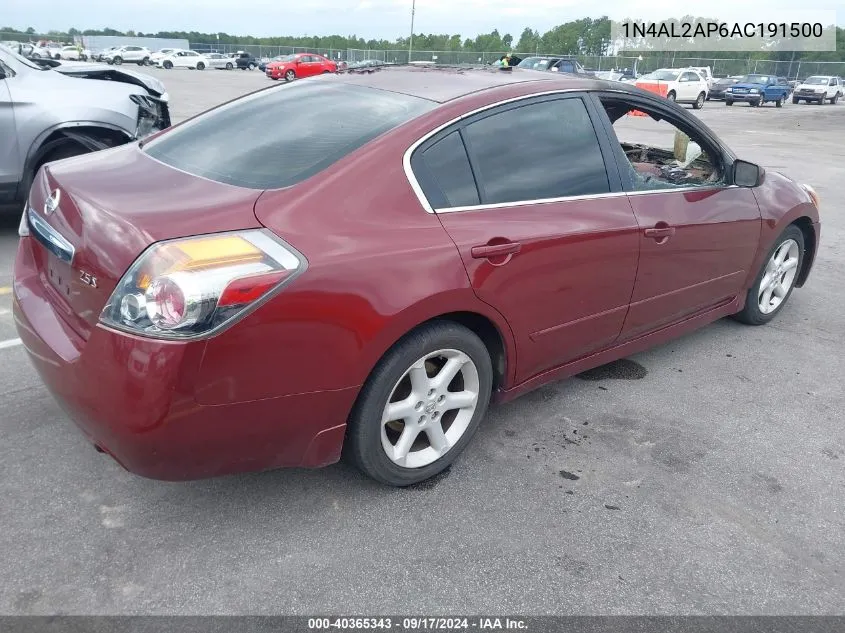 2010 Nissan Altima 2.5 S VIN: 1N4AL2AP6AC191500 Lot: 40365343