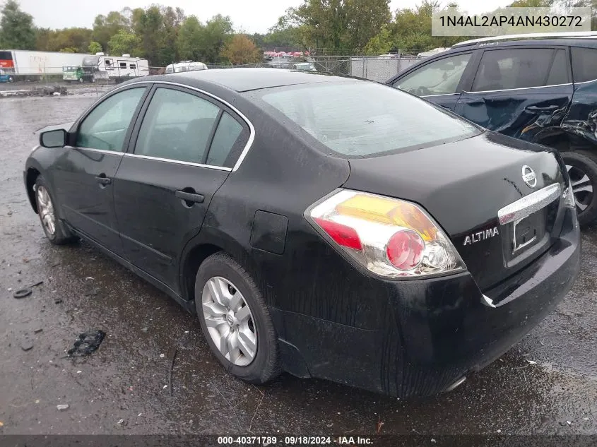 2010 Nissan Altima S VIN: 1N4AL2AP4AN430272 Lot: 40371789