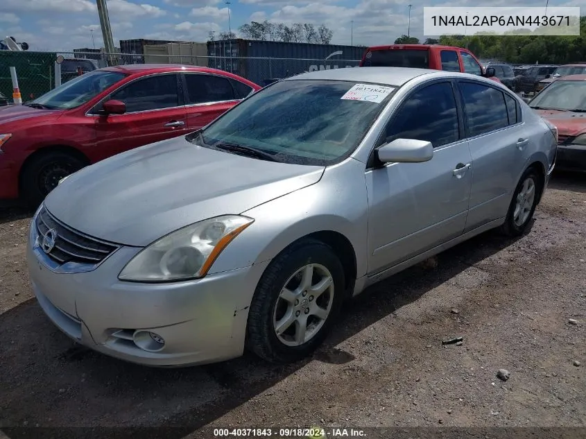 2010 Nissan Altima 2.5 S VIN: 1N4AL2AP6AN443671 Lot: 40371843