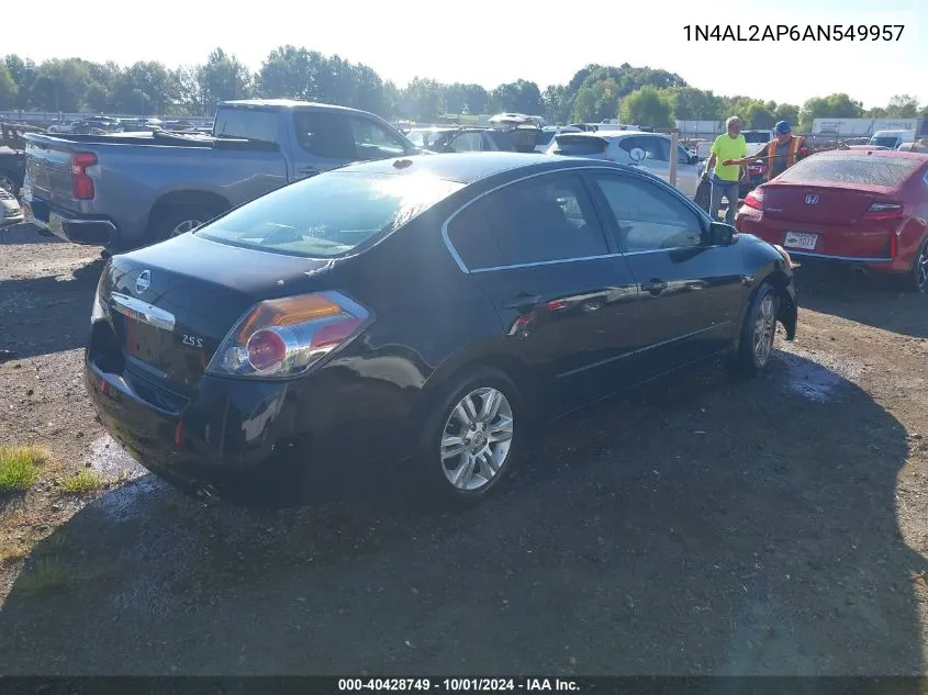 2010 Nissan Altima 2.5 S VIN: 1N4AL2AP6AN549957 Lot: 40428749