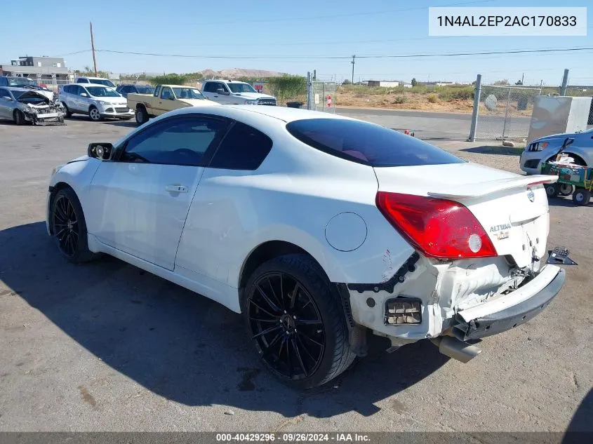 2010 Nissan Altima S VIN: 1N4AL2EP2AC170833 Lot: 40429296