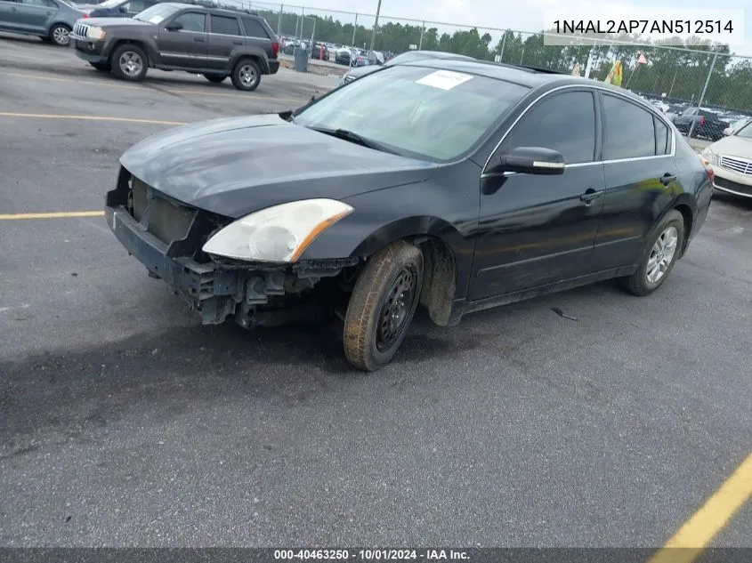 2010 Nissan Altima 2.5 S VIN: 1N4AL2AP7AN512514 Lot: 40463250