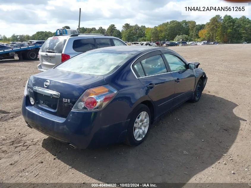 2010 Nissan Altima 2.5 S VIN: 1N4AL2AP4AN561265 Lot: 40494020