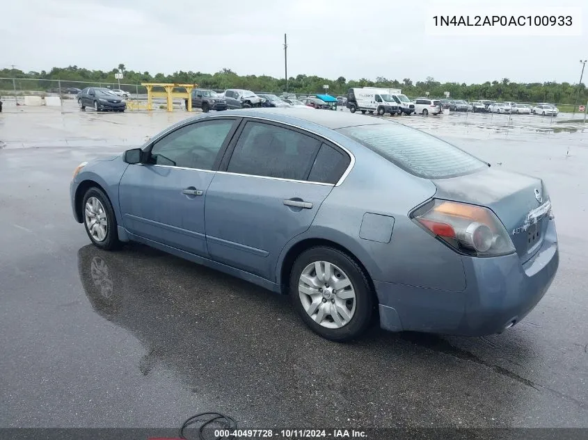 2010 Nissan Altima 2.5 S VIN: 1N4AL2AP0AC100933 Lot: 40497728