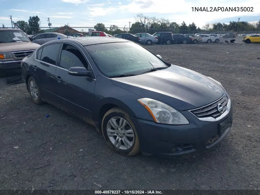 2010 Nissan Altima 2.5 S VIN: 1N4AL2AP0AN435002 Lot: 40579237