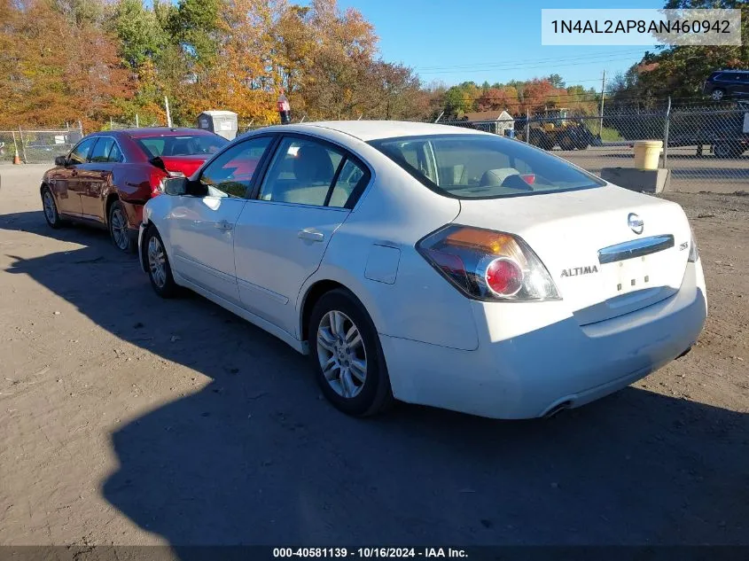 2010 Nissan Altima 2.5 S VIN: 1N4AL2AP8AN460942 Lot: 40581139