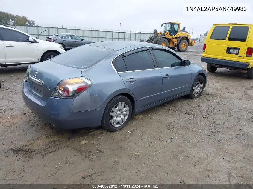 2010 Nissan Altima 2.5 S VIN: 1N4AL2AP5AN449980 Lot: 40592012