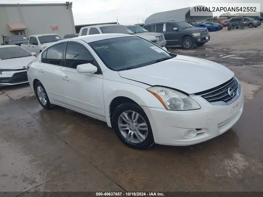 2010 Nissan Altima 2.5 S VIN: 1N4AL2AP0AN542552 Lot: 40637657