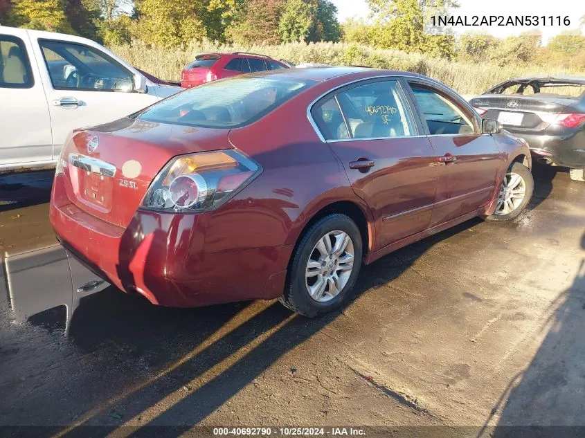 2010 Nissan Altima 2.5 S VIN: 1N4AL2AP2AN531116 Lot: 40692790