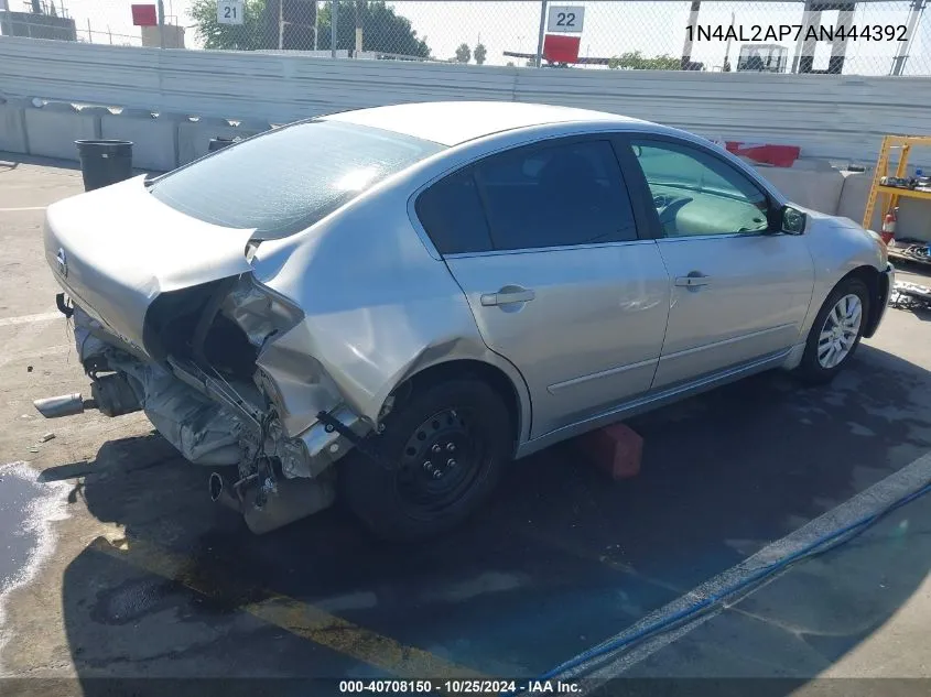 2010 Nissan Altima 2.5 S VIN: 1N4AL2AP7AN444392 Lot: 40708150