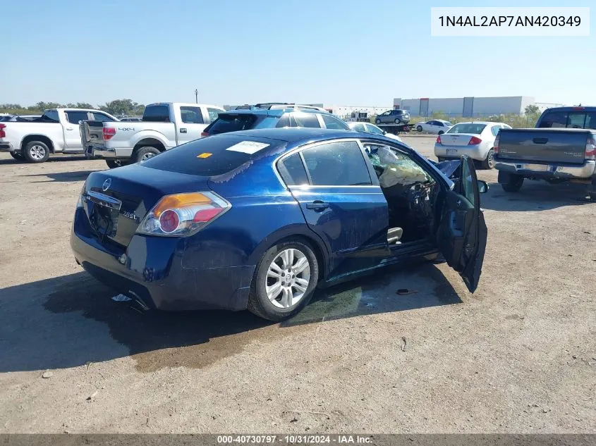 2010 Nissan Altima 2.5 S VIN: 1N4AL2AP7AN420349 Lot: 40730797