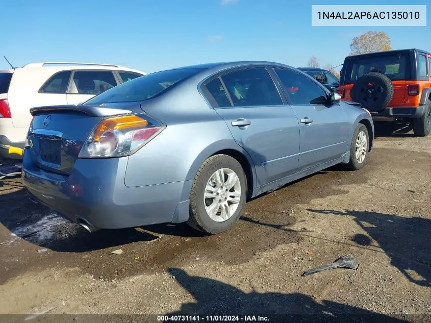 2010 Nissan Altima 2.5 S VIN: 1N4AL2AP6AC135010 Lot: 40731141