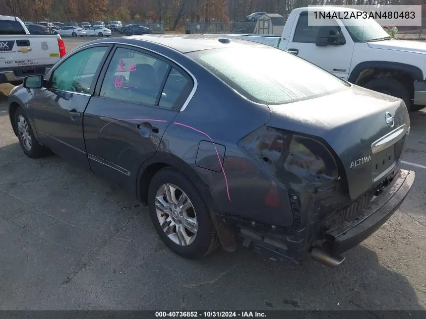 2010 Nissan Altima 2.5 S VIN: 1N4AL2AP3AN480483 Lot: 40736852