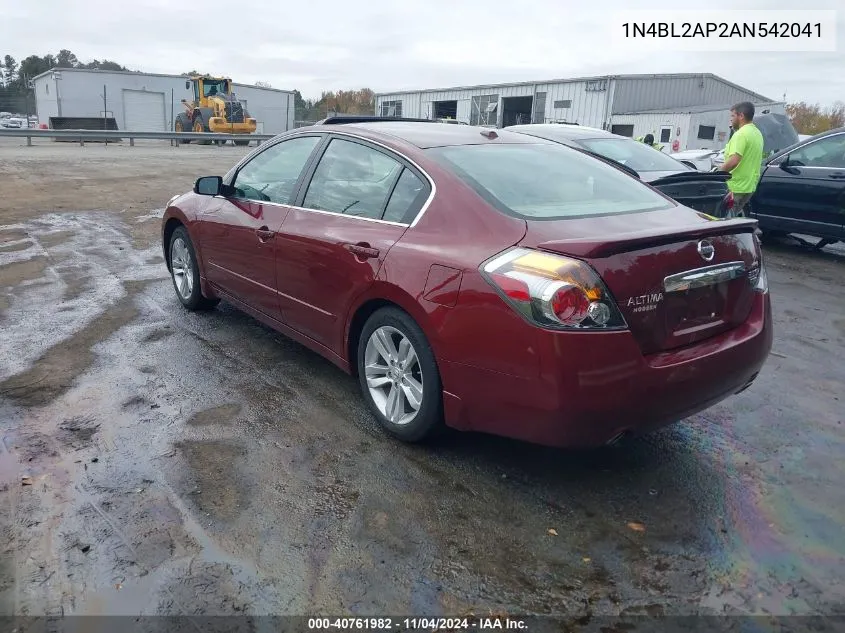 2010 Nissan Altima 3.5 Sr VIN: 1N4BL2AP2AN542041 Lot: 40761982