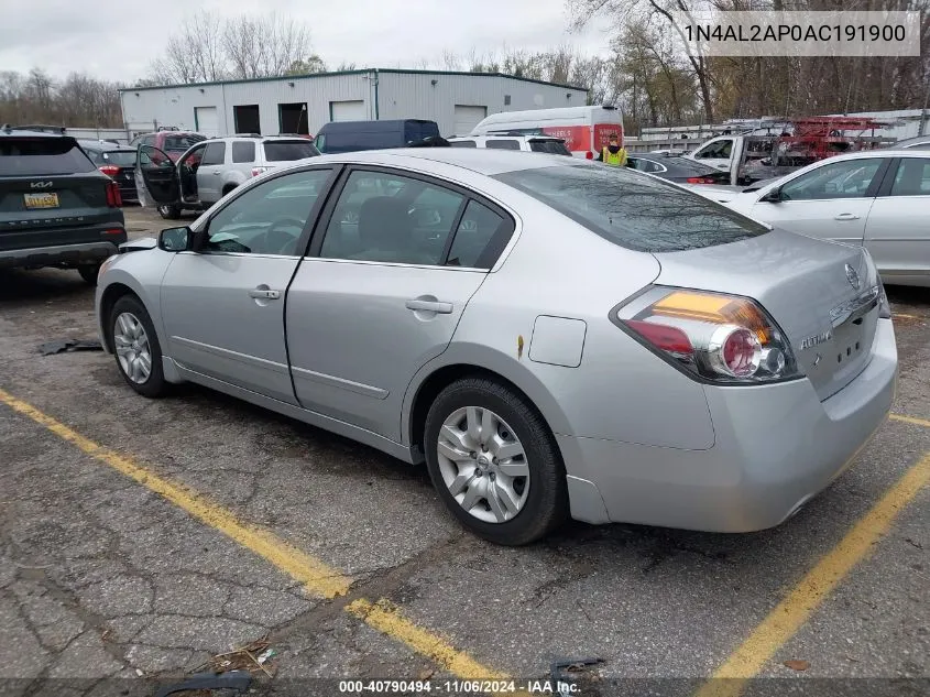 2010 Nissan Altima 2.5 S VIN: 1N4AL2AP0AC191900 Lot: 40790494