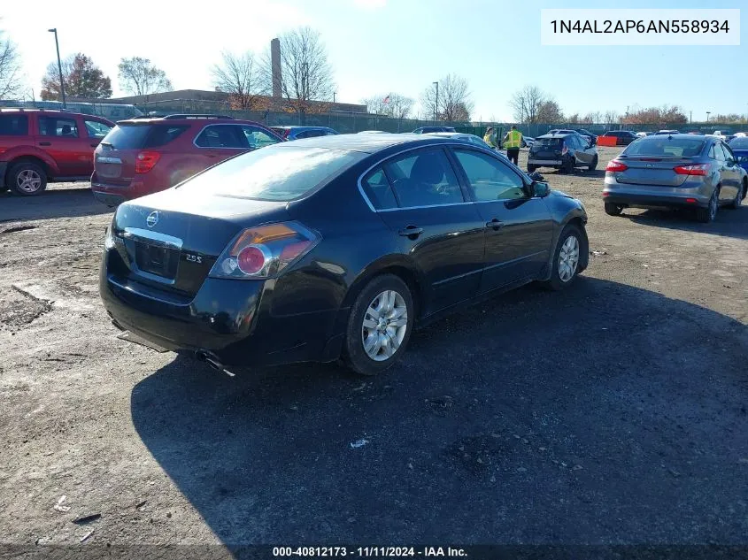 2010 Nissan Altima 2.5 S VIN: 1N4AL2AP6AN558934 Lot: 40812173