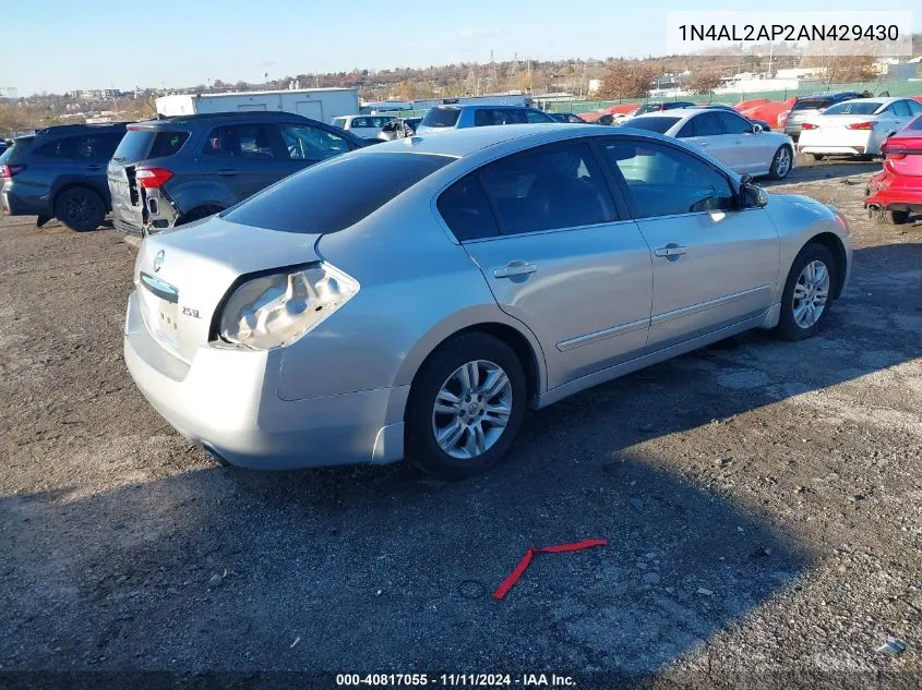 2010 Nissan Altima 2.5 S VIN: 1N4AL2AP2AN429430 Lot: 40817055