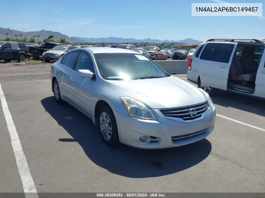 2011 Nissan Altima 2.5 S VIN: 1N4AL2AP6BC149457 Lot: 39309352