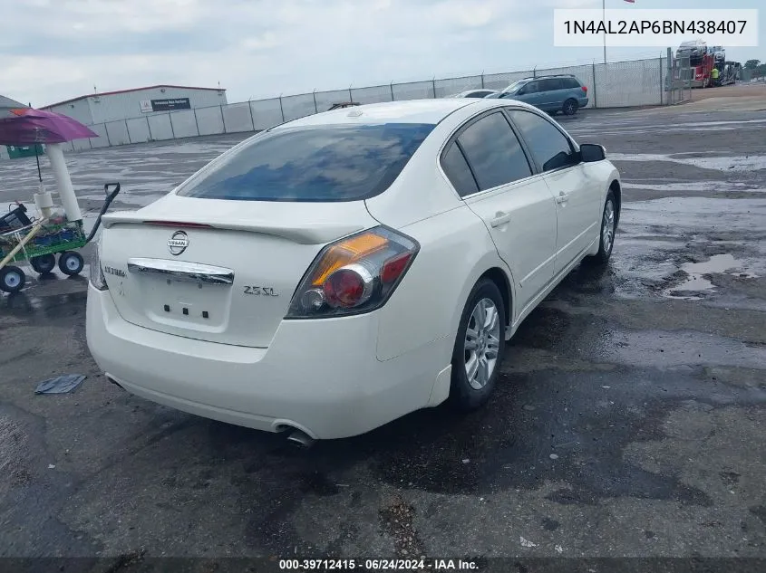 2011 Nissan Altima 2.5 S VIN: 1N4AL2AP6BN438407 Lot: 39712415