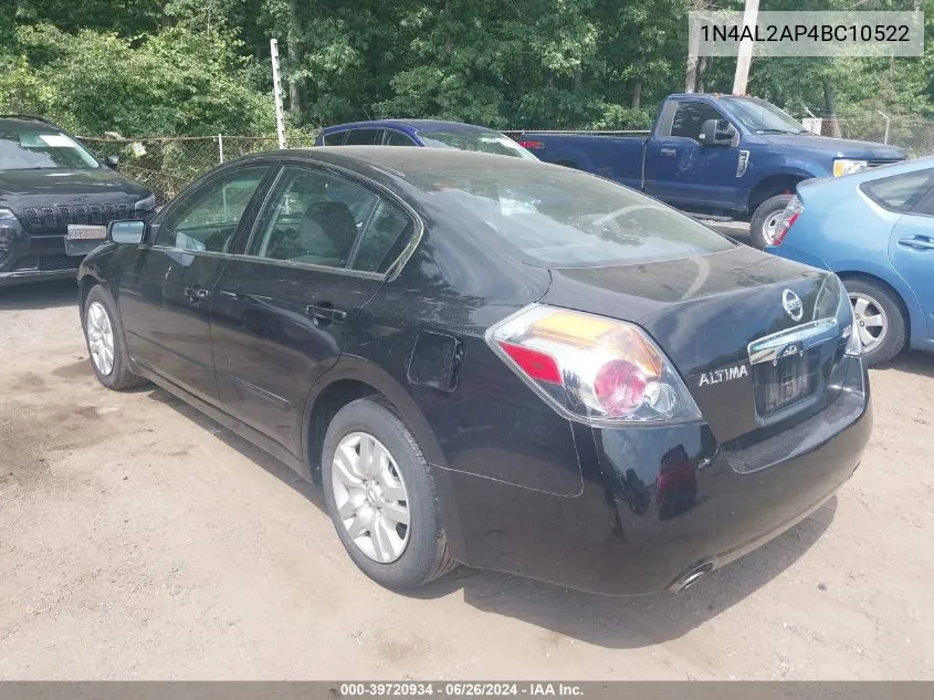 2011 Nissan Altima S VIN: 1N4AL2AP4BC10522 Lot: 39720934