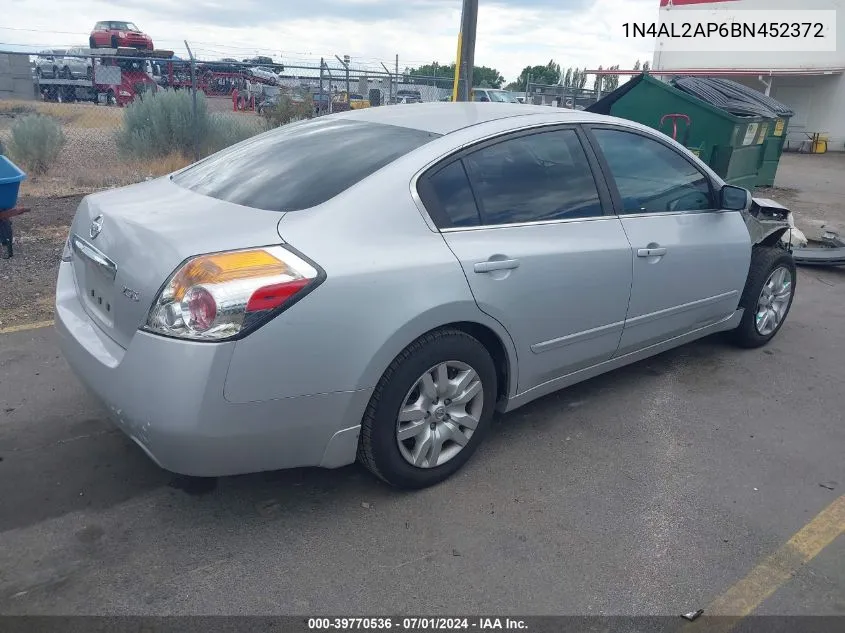 2011 Nissan Altima 2.5 S VIN: 1N4AL2AP6BN452372 Lot: 39770536