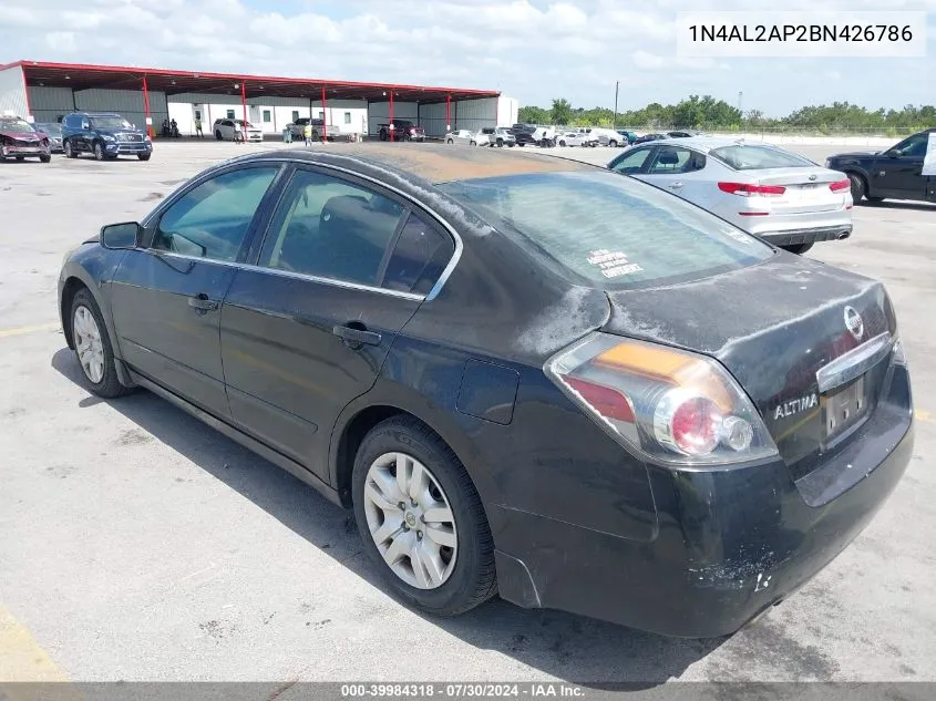 2011 Nissan Altima 2.5 S VIN: 1N4AL2AP2BN426786 Lot: 39984318