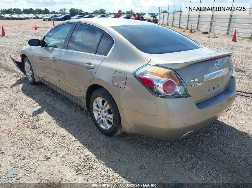 2011 Nissan Altima 2.5 S VIN: 1N4AL2AP3BN492425 Lot: 40010861