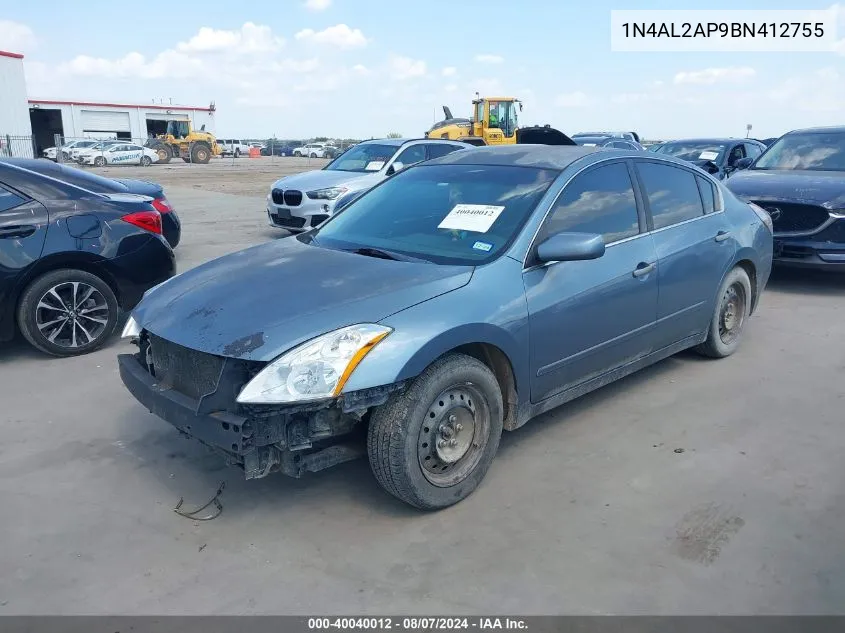 2011 Nissan Altima 2.5 S VIN: 1N4AL2AP9BN412755 Lot: 40040012