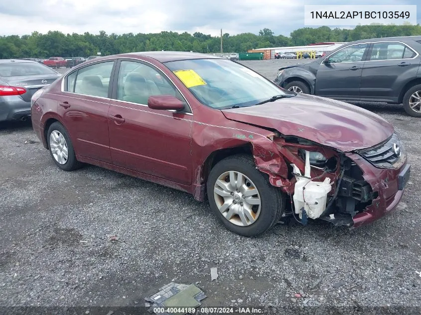 2011 Nissan Altima 2.5 S VIN: 1N4AL2AP1BC103549 Lot: 40044189