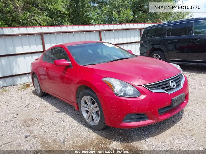 2011 Nissan Altima 2.5 S VIN: 1N4AL2EP4BC100770 Lot: 40060098