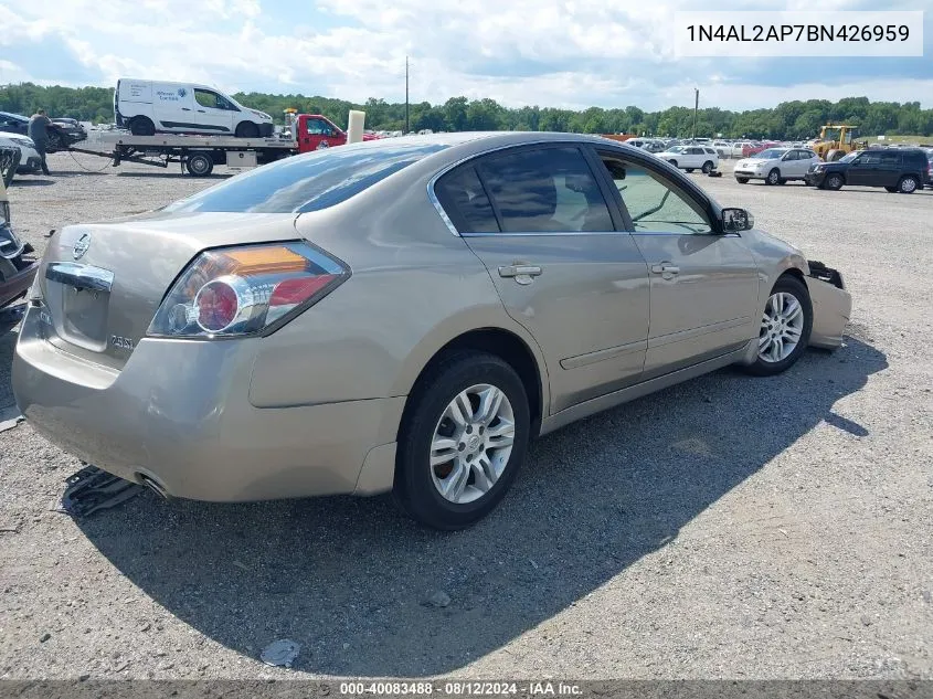 2011 Nissan Altima 2.5 S VIN: 1N4AL2AP7BN426959 Lot: 40083488