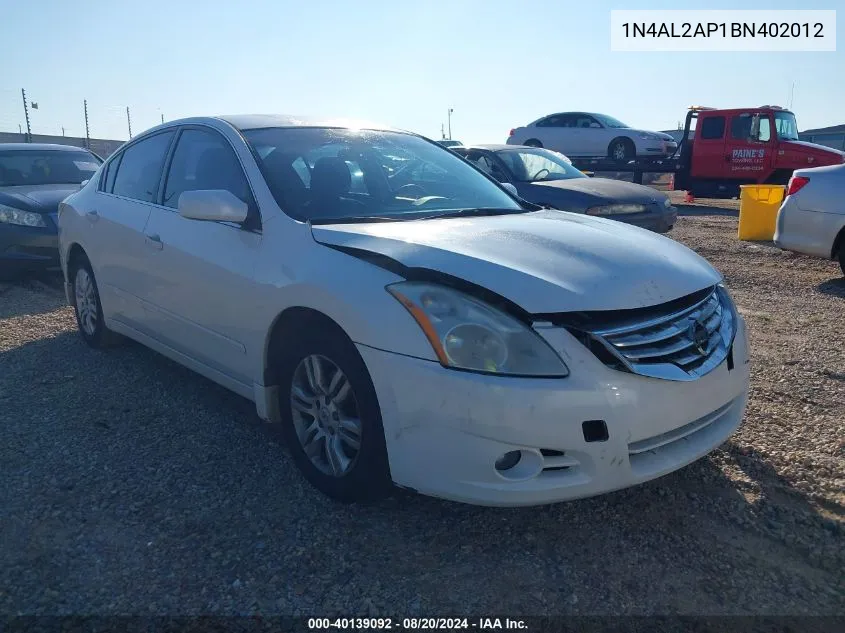 2011 Nissan Altima S VIN: 1N4AL2AP1BN402012 Lot: 40139092