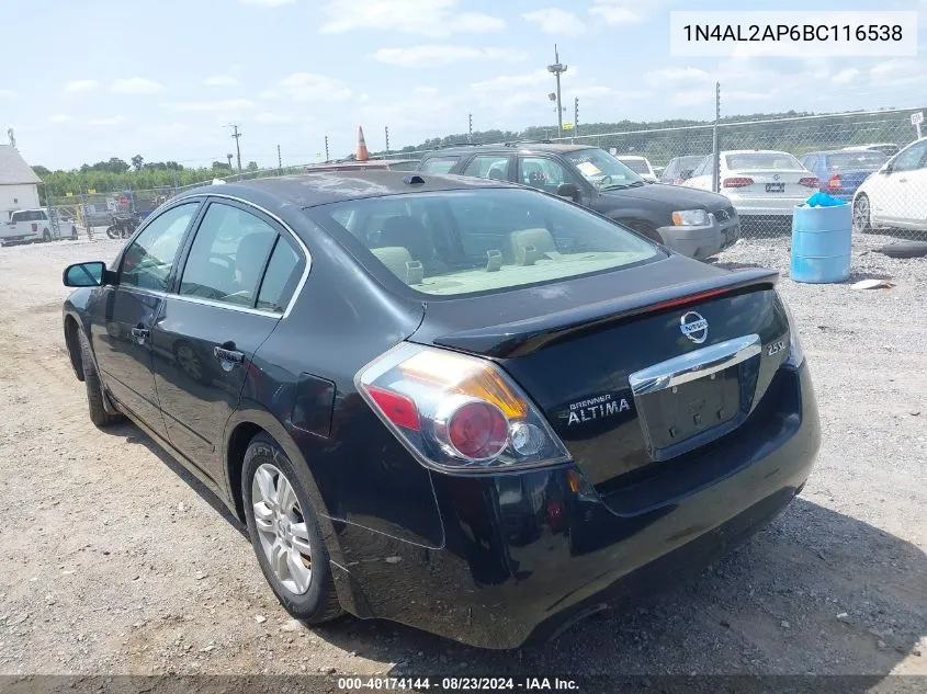 2011 Nissan Altima 2.5 S VIN: 1N4AL2AP6BC116538 Lot: 40174144