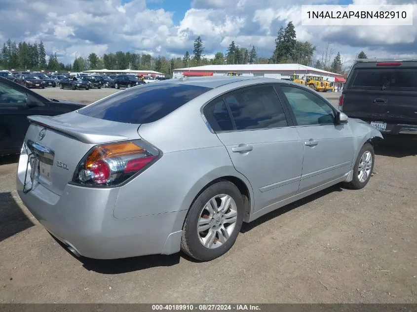 2011 Nissan Altima 2.5 S VIN: 1N4AL2AP4BN482910 Lot: 40189910