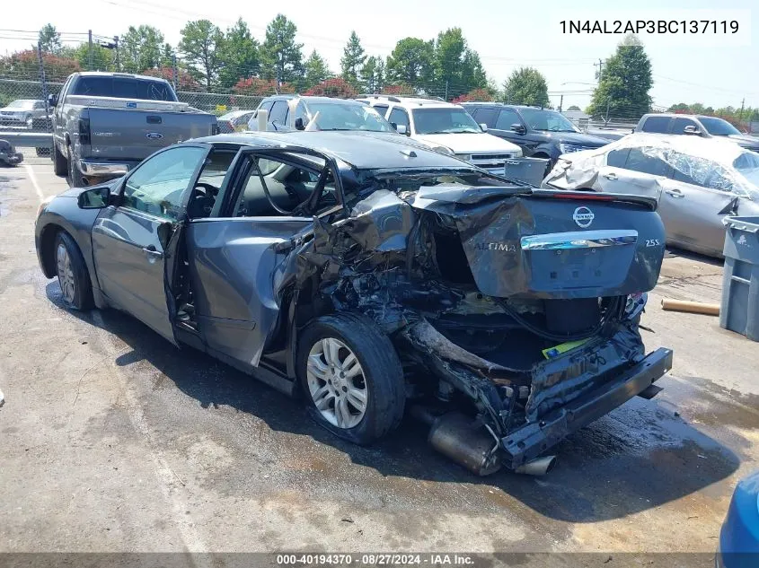 2011 Nissan Altima 2.5 S VIN: 1N4AL2AP3BC137119 Lot: 40194370