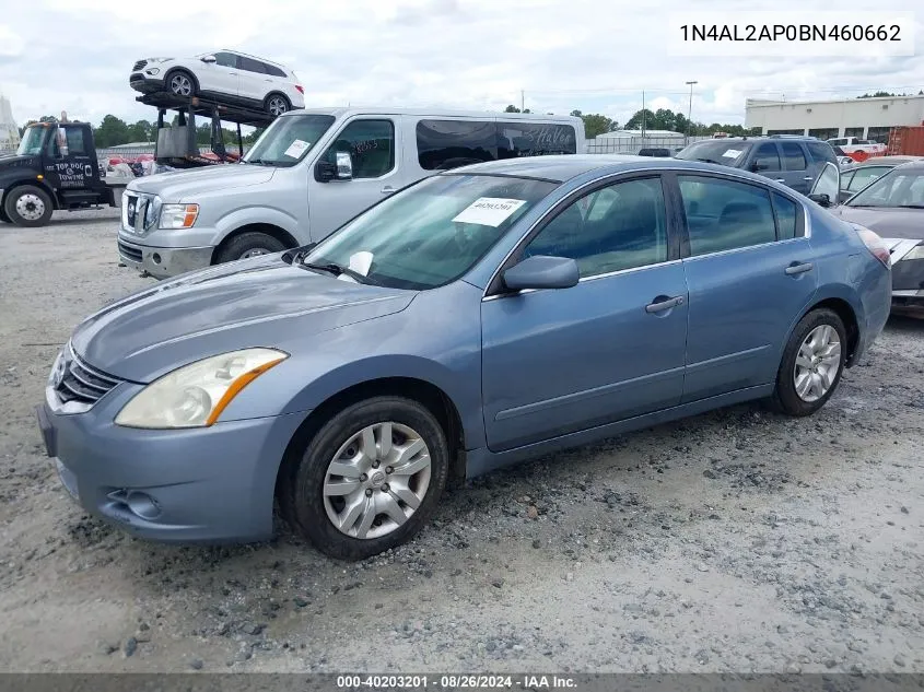 2011 Nissan Altima 2.5 S VIN: 1N4AL2AP0BN460662 Lot: 40203201