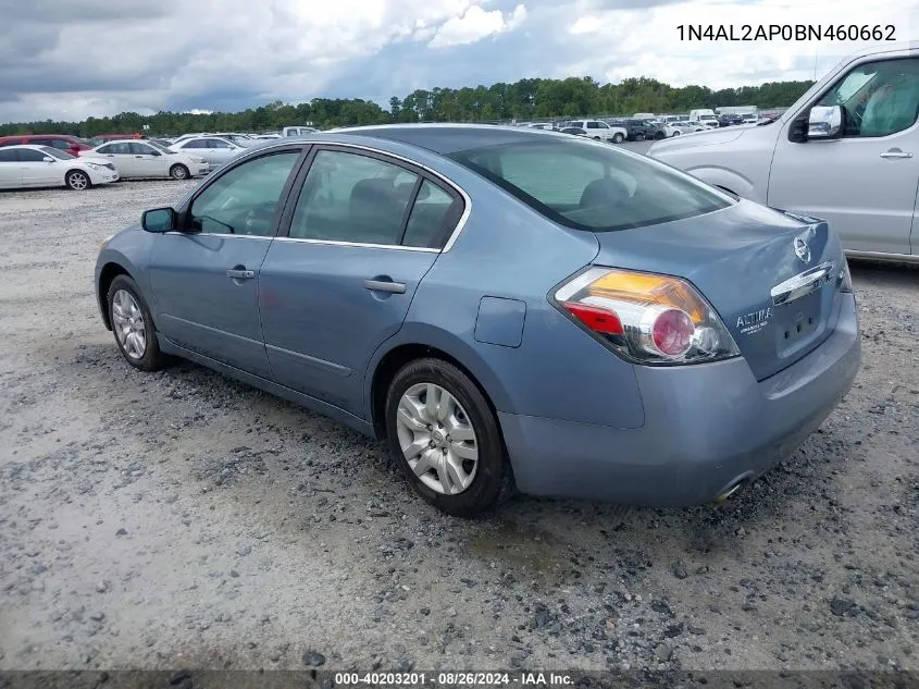 2011 Nissan Altima 2.5 S VIN: 1N4AL2AP0BN460662 Lot: 40203201