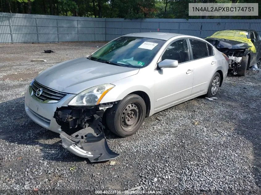 2011 Nissan Altima 2.5 S VIN: 1N4AL2APXBC174751 Lot: 40223736