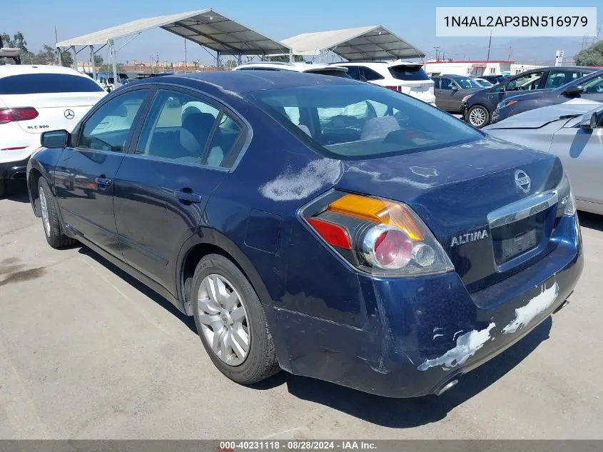 2011 Nissan Altima 2.5 S VIN: 1N4AL2AP3BN516979 Lot: 40231118