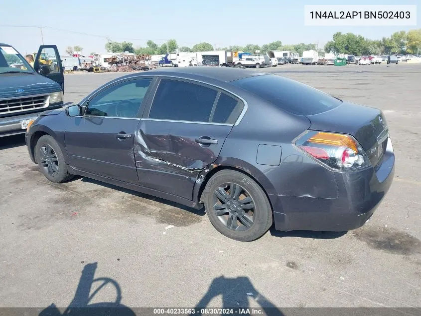 2011 Nissan Altima 2.5 S VIN: 1N4AL2AP1BN502403 Lot: 40233563