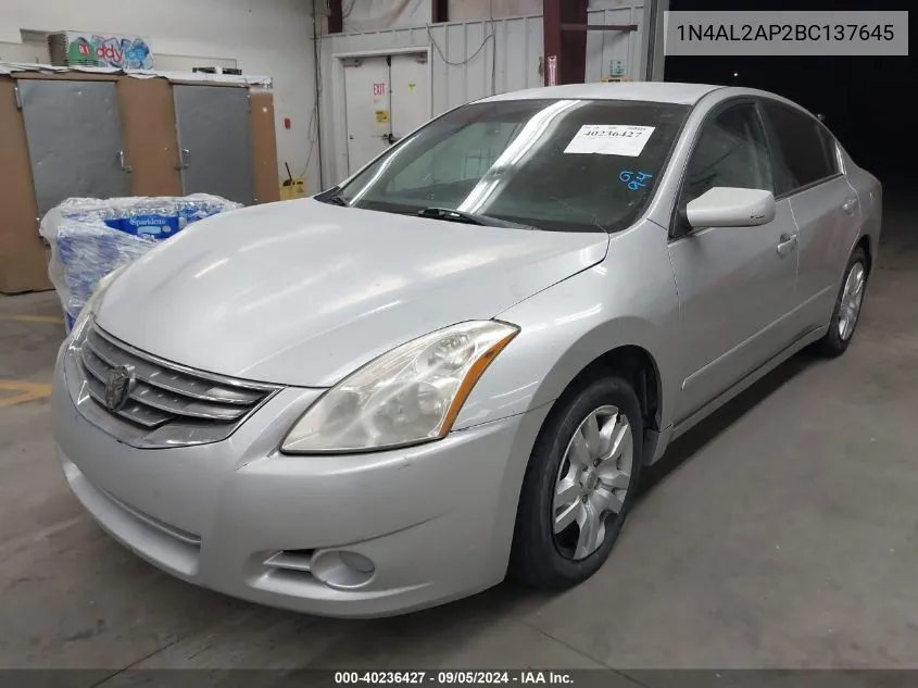 2011 Nissan Altima S VIN: 1N4AL2AP2BC137645 Lot: 40236427