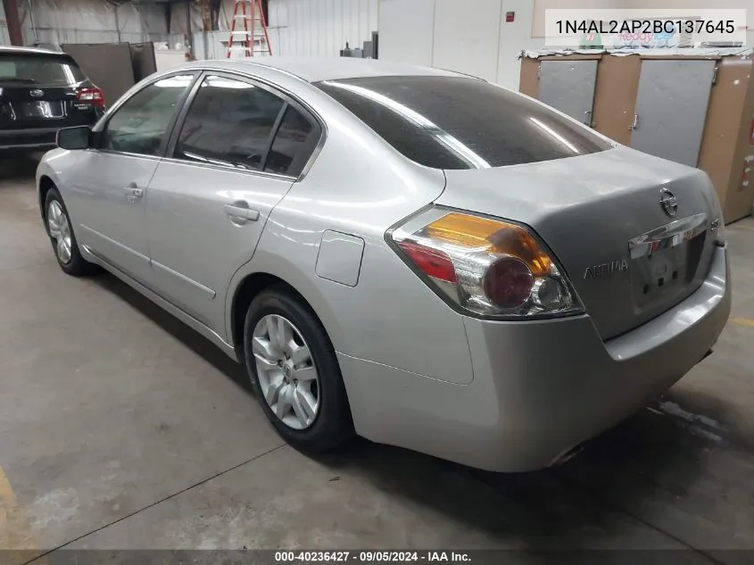 2011 Nissan Altima S VIN: 1N4AL2AP2BC137645 Lot: 40236427