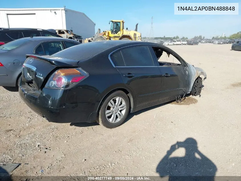 2011 Nissan Altima S VIN: 1N4AL2AP0BN488848 Lot: 40277749