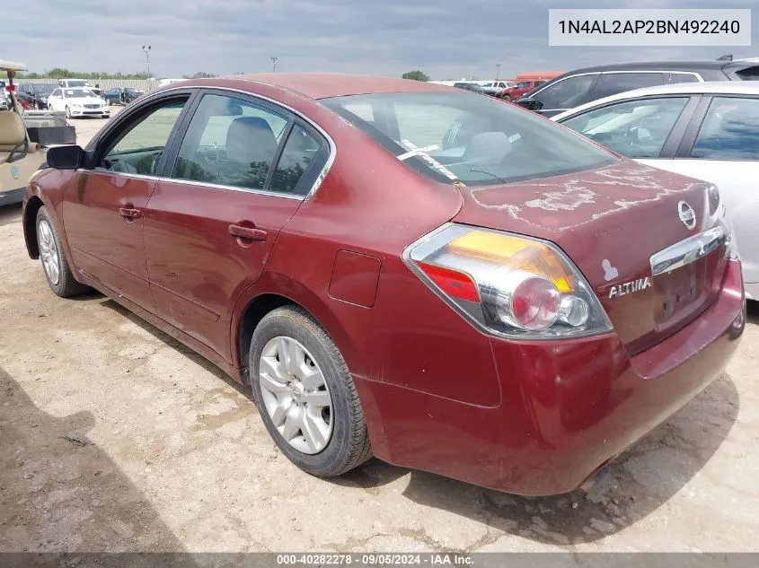 2011 Nissan Altima 2.5 S VIN: 1N4AL2AP2BN492240 Lot: 40282278