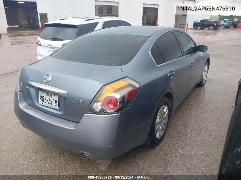 2011 Nissan Altima 2.5 S VIN: 1N4AL2AP5BN476310 Lot: 40862949