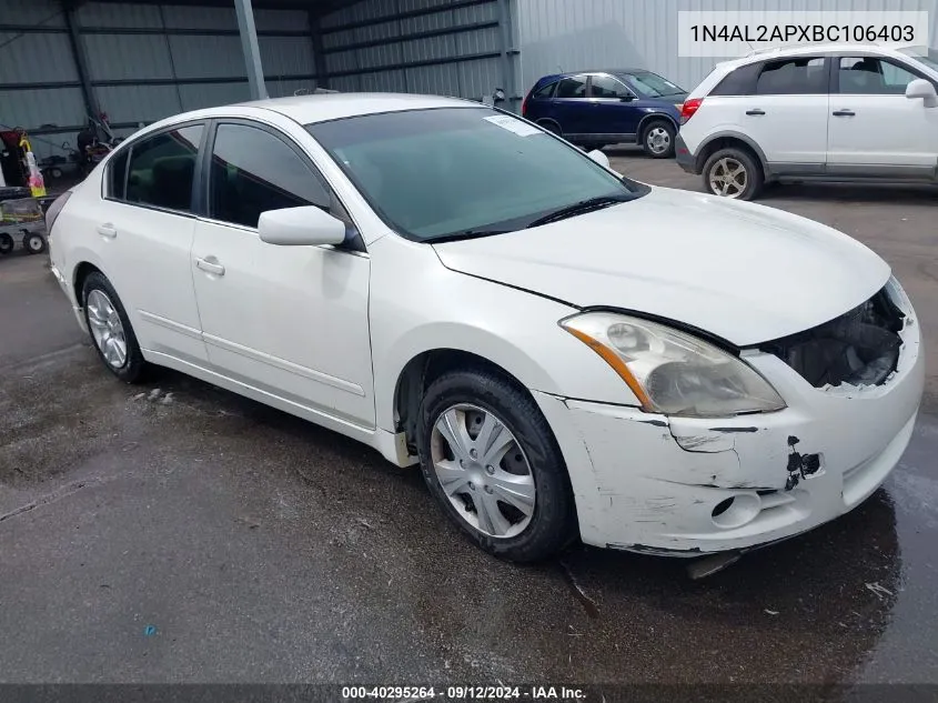 2011 Nissan Altima 2.5 S VIN: 1N4AL2APXBC106403 Lot: 40295264