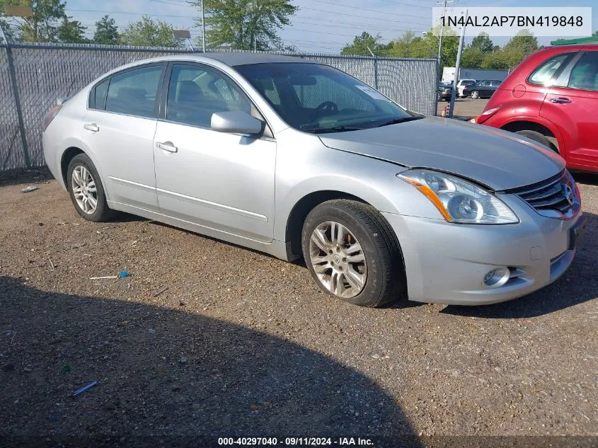 2011 Nissan Altima 2.5 S VIN: 1N4AL2AP7BN419848 Lot: 40297040