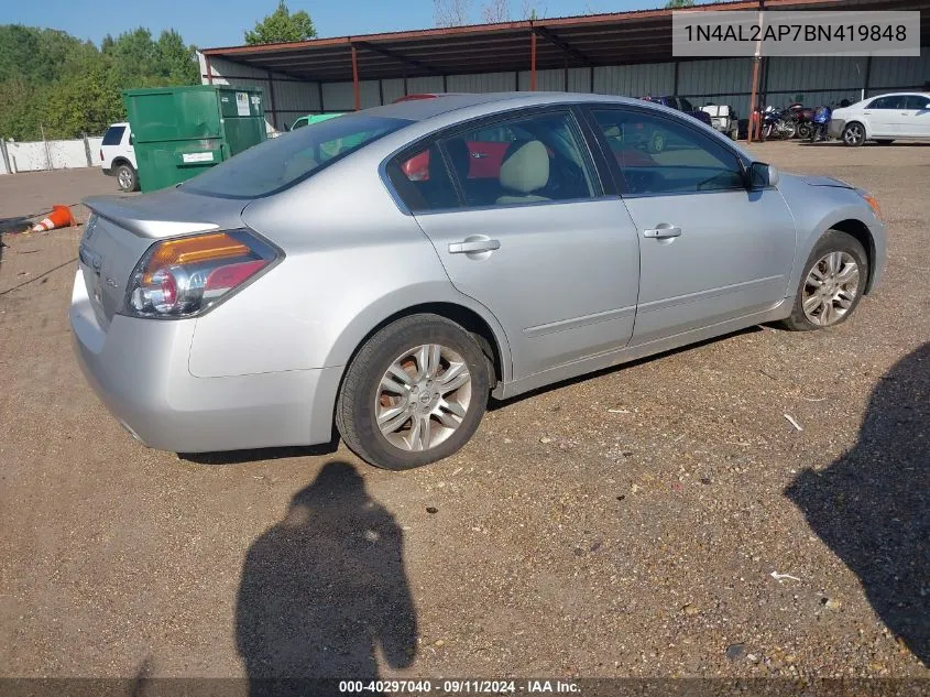 2011 Nissan Altima 2.5 S VIN: 1N4AL2AP7BN419848 Lot: 40297040