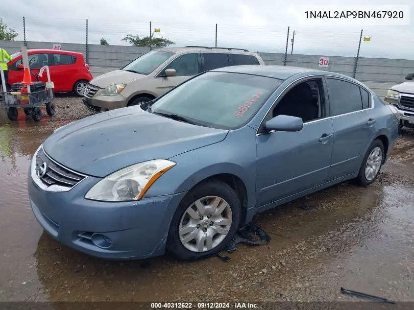 2011 Nissan Altima 2.5 S VIN: 1N4AL2AP9BN467920 Lot: 40312622